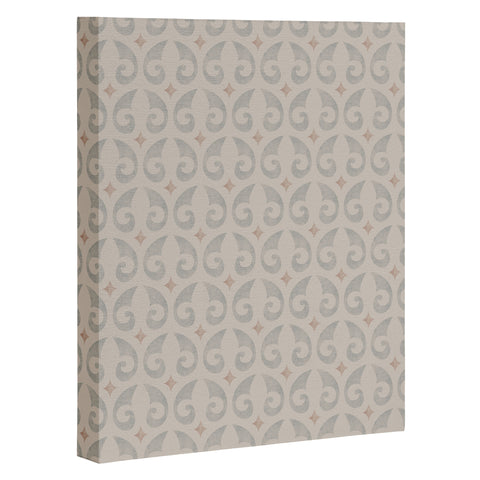 Little Arrow Design Co fleur de lis light pewter Art Canvas