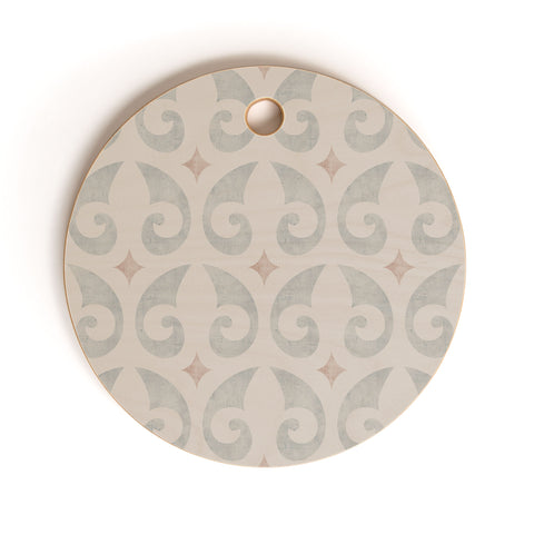 Little Arrow Design Co fleur de lis light pewter Cutting Board Round