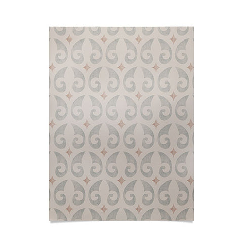 Little Arrow Design Co fleur de lis light pewter Poster