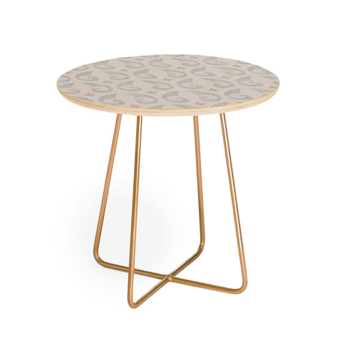 Little Arrow Design Co fleur de lis light pewter Round Side Table