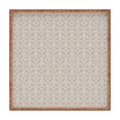 Little Arrow Design Co fleur de lis light pewter Square Tray