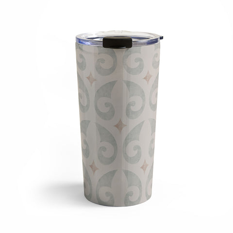 Little Arrow Design Co fleur de lis light pewter Travel Mug