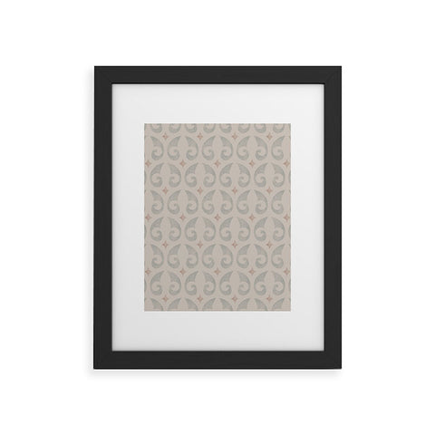 Little Arrow Design Co fleur de lis light pewter Framed Art Print