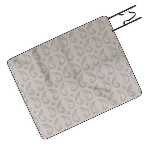 Little Arrow Design Co fleur de lis light pewter Picnic Blanket