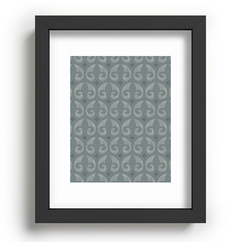 Little Arrow Design Co fleur de lis muted blue Recessed Framing Rectangle