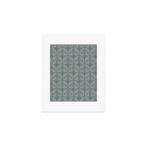 Little Arrow Design Co fleur de lis muted blue Art Print