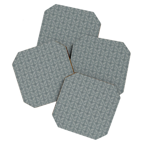 Little Arrow Design Co fleur de lis muted blue Coaster Set
