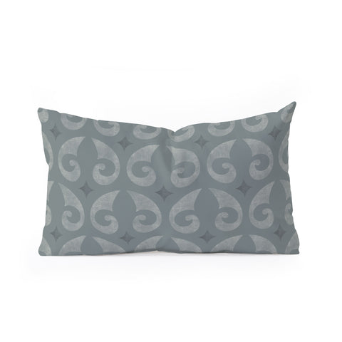 Little Arrow Design Co fleur de lis muted blue Oblong Throw Pillow