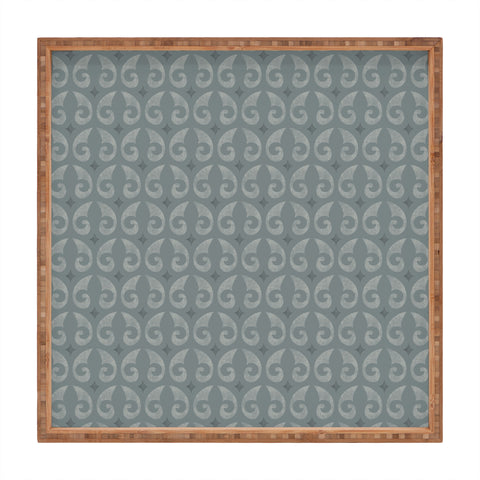 Little Arrow Design Co fleur de lis muted blue Square Tray