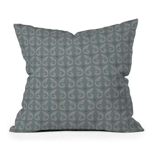 Little Arrow Design Co fleur de lis muted blue Throw Pillow