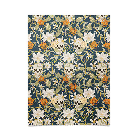 Little Arrow Design Co floral skulls blue Poster