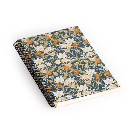 Little Arrow Design Co floral skulls blue Spiral Notebook