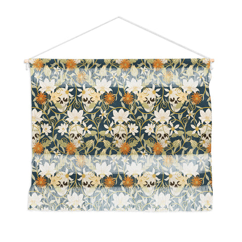 Little Arrow Design Co floral skulls blue Wall Hanging Landscape
