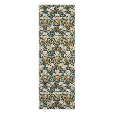 Little Arrow Design Co floral skulls blue Yoga Towel