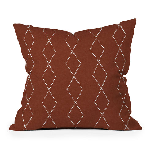 Little Arrow Design Co geo boho diamond rust Outdoor Throw Pillow