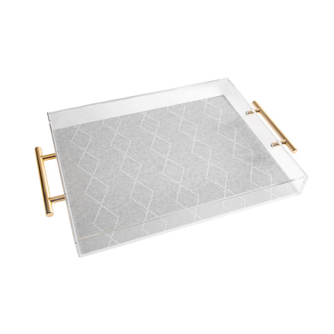 Little Arrow Design Co geo boho diamonds gray Acrylic Tray