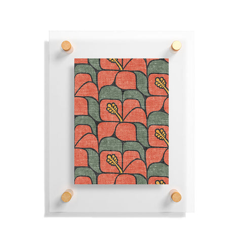 Little Arrow Design Co geometric hibiscus orange Floating Acrylic Print