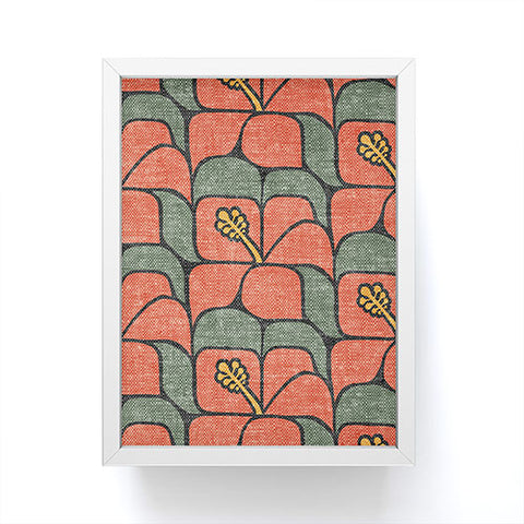 Little Arrow Design Co geometric hibiscus orange Framed Mini Art Print