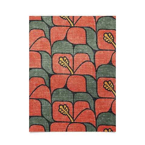 Little Arrow Design Co geometric hibiscus orange Poster