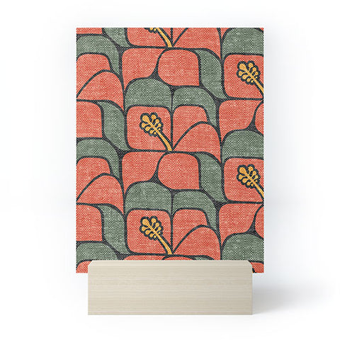 Little Arrow Design Co geometric hibiscus orange Mini Art Print