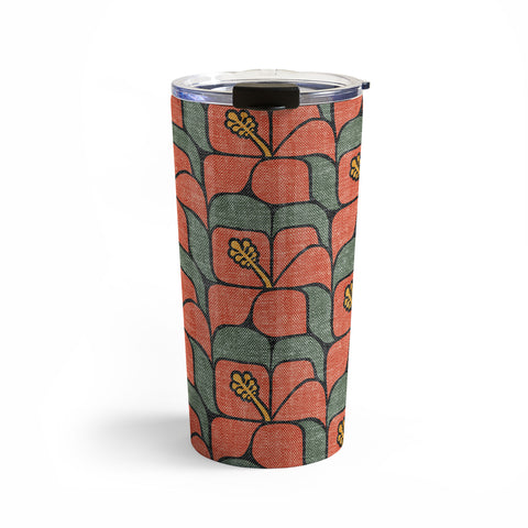 Little Arrow Design Co geometric hibiscus orange Travel Mug