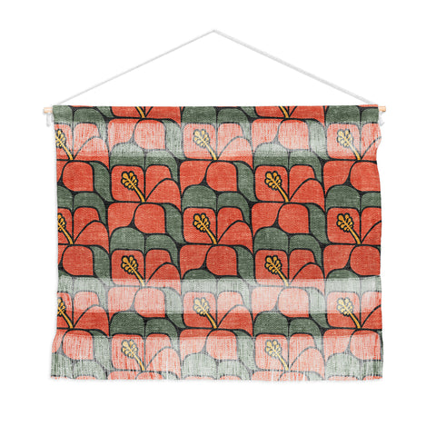 Little Arrow Design Co geometric hibiscus orange Wall Hanging Landscape