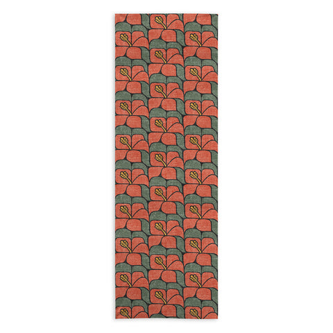 Little Arrow Design Co geometric hibiscus orange Yoga Towel