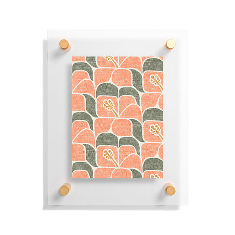 Little Arrow Design Co geometric hibiscus peach Floating Acrylic Print