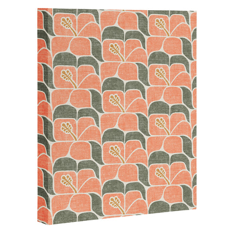 Little Arrow Design Co geometric hibiscus peach Art Canvas
