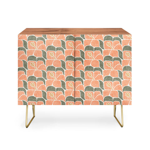 Little Arrow Design Co geometric hibiscus peach Credenza