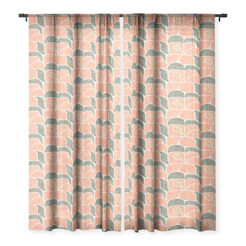Little Arrow Design Co geometric hibiscus peach Sheer Non Repeat