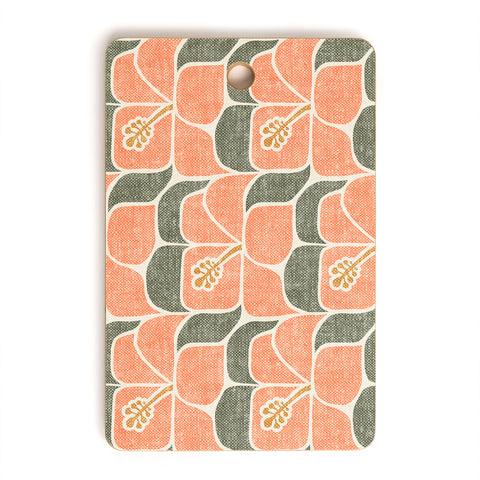 Little Arrow Design Co geometric hibiscus peach Cutting Board Rectangle