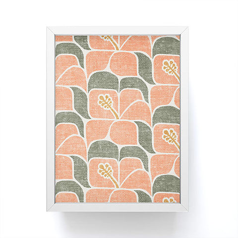 Little Arrow Design Co geometric hibiscus peach Framed Mini Art Print