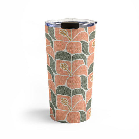 Little Arrow Design Co geometric hibiscus peach Travel Mug