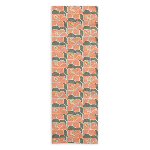 Little Arrow Design Co geometric hibiscus peach Yoga Towel