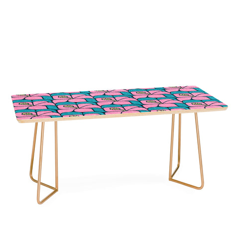 Little Arrow Design Co geometric hibiscus pink teal Coffee Table