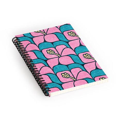 Little Arrow Design Co geometric hibiscus pink teal Spiral Notebook