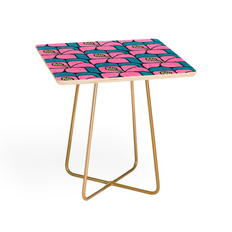 Little Arrow Design Co geometric hibiscus pink teal Side Table