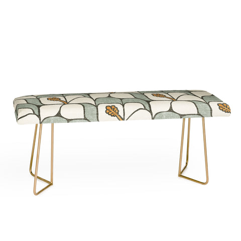 Little Arrow Design Co geometric hibiscus sage Bench