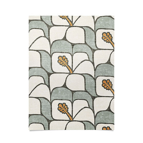 Little Arrow Design Co geometric hibiscus sage Poster