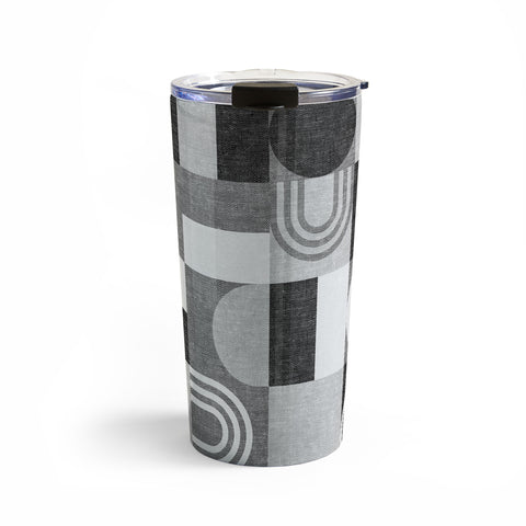 Little Arrow Design Co geometric patchwork gray Travel Mug