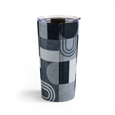 Little Arrow Design Co geometric patchwork navy Travel Mug