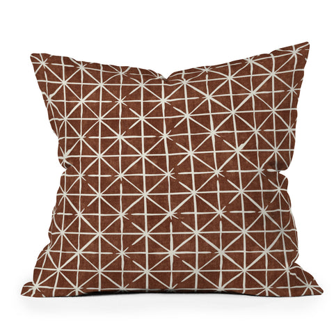 Little Arrow Design Co geometric triangles brandywin Outdoor Throw Pillow