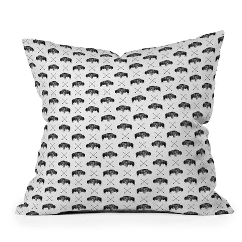 Little Arrow Design Co GREAT BUFFALO 1 Outdoor Throw Pillow