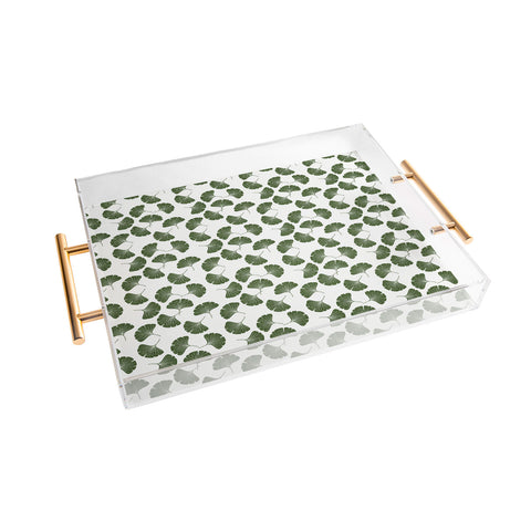 Little Arrow Design Co green ginkgo leaves Acrylic Tray