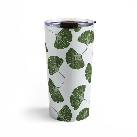 Little Arrow Design Co green ginkgo leaves Travel Mug