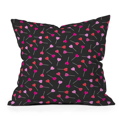 Little Arrow Design Co heart lollies Outdoor Throw Pillow