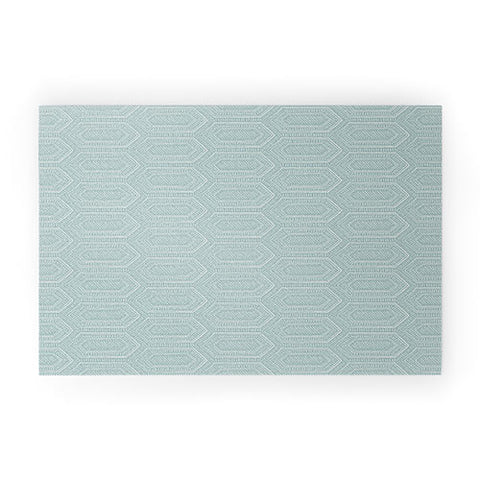 Little Arrow Design Co hexagon boho tile dusty blue Welcome Mat