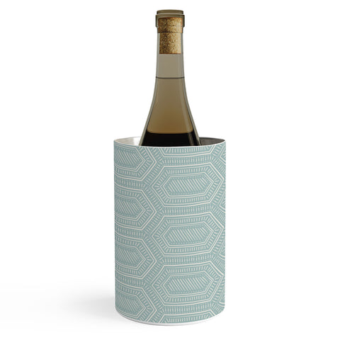 Little Arrow Design Co hexagon boho tile dusty blue Wine Chiller
