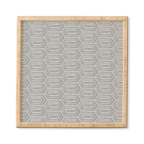 Little Arrow Design Co hexagon boho tile in charcoal Framed Wall Art